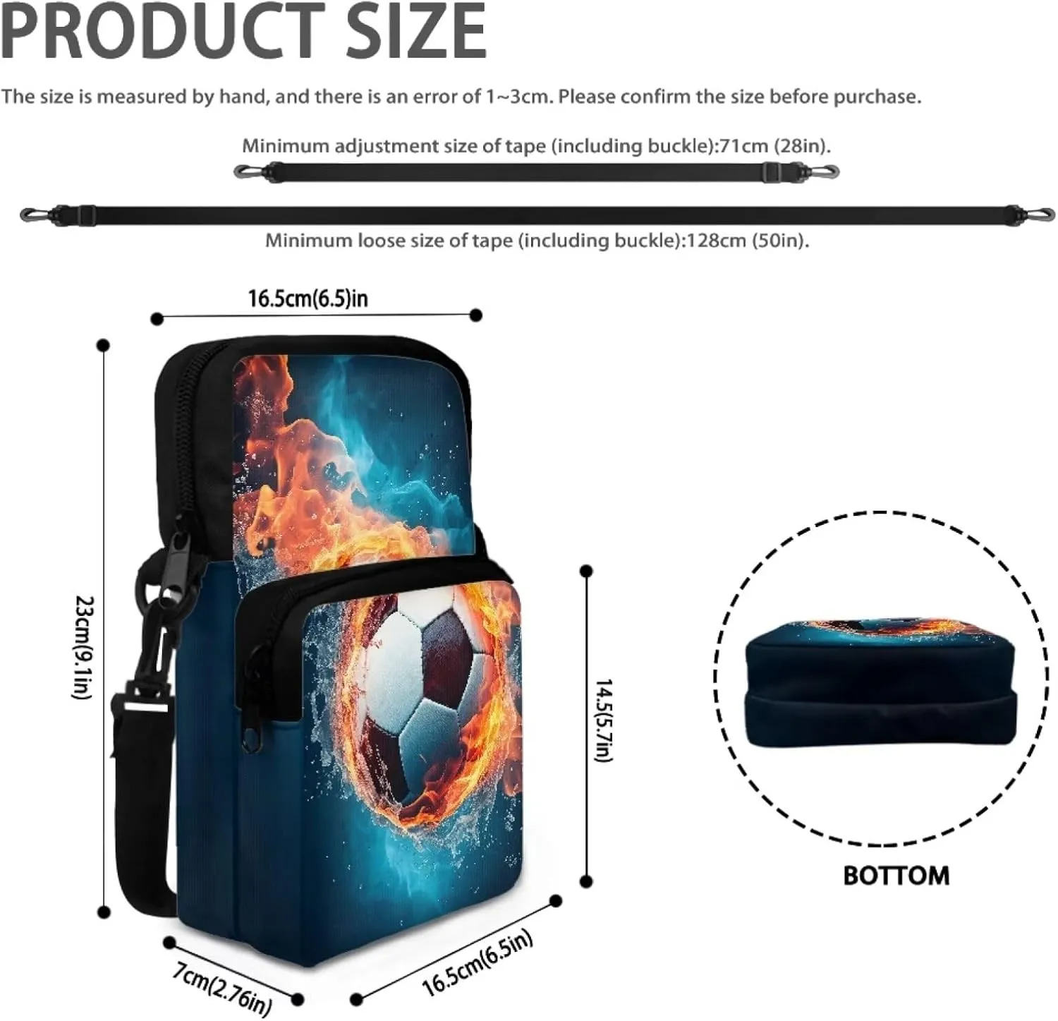 Women's 2 Layer Crossbody Bag Travel Shoulder Bag Waist Pouch Phone Purse Bags